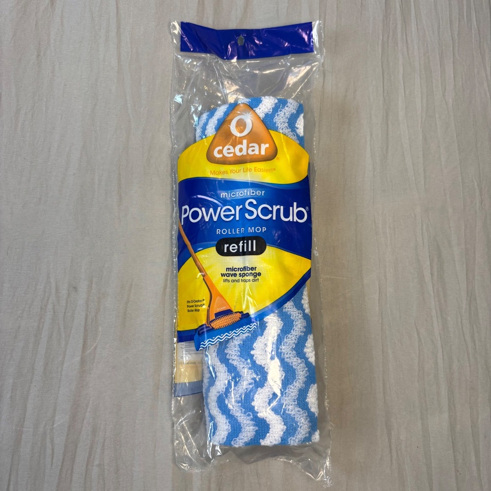 O-Cedar Microfiber Power Scrub Roller Mop Refill Blue White Sponge Replacement‎